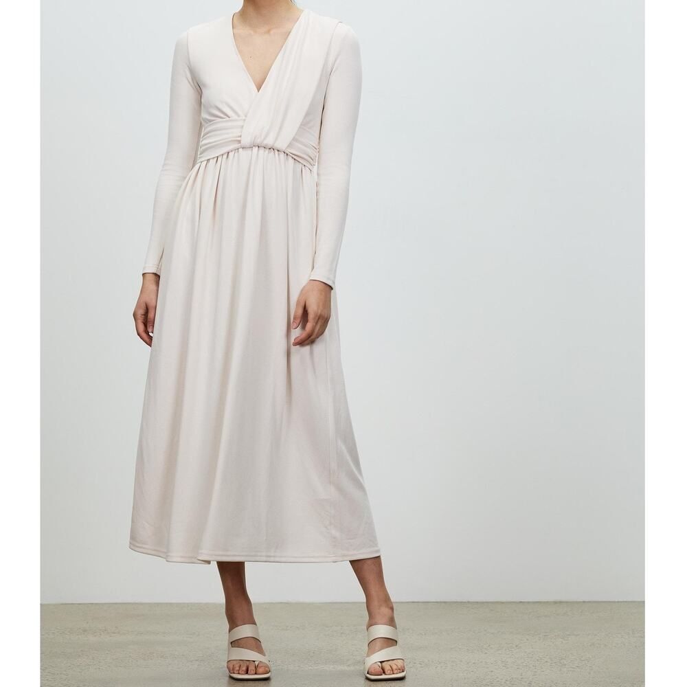 Acler Birnam Dress in Ballet Pink Midi Draped Gathered Maxi Dress